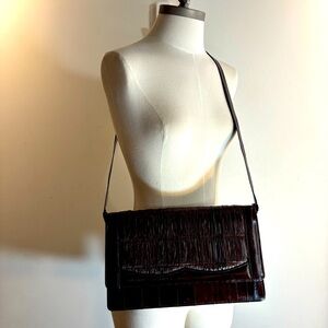 TERRI KNILL Eel Skin Shoulder Rectangular Vinage Bag Purse Crossbody